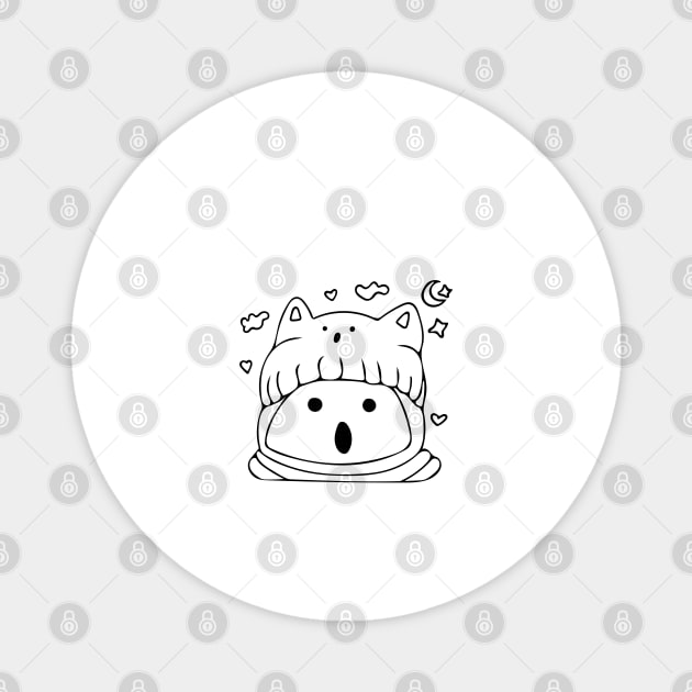 cute jelly wear beanie hat Magnet by o'jelly